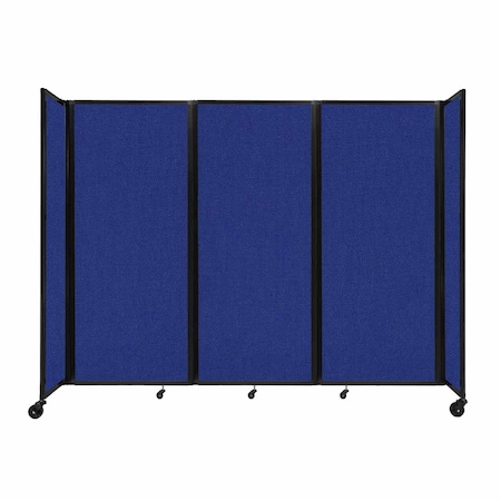 Versare Room Divider 360 Folding Portable Partition 8'6" x 6'10" Royal Blue Fabric 1182305